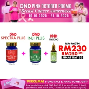 Imej produk 1 DND SPECTRA PLUS (30 CAPSULE) + 1 DND INJI PLUS (30 CAPSULE) + 1 DND MOXA MUGWORT OIL