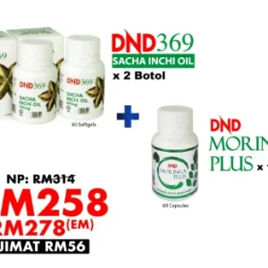 Imej produk 2 BOTOL DND369 SIO SOFTGEL + 1 BOTOL DND MORINGA PLUS