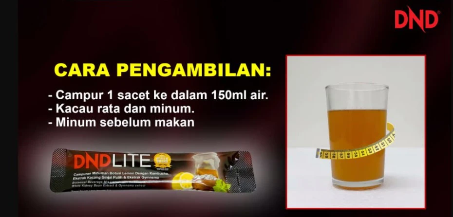 Poster penerangan produk Cara Pengambilan DND Lite