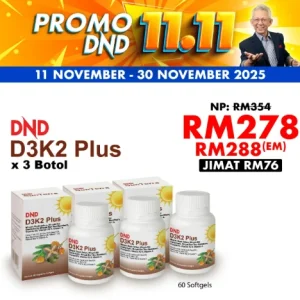 Imej produk DND D3K2 PLUS (60 SOFTGEL) X 3 BOTOL