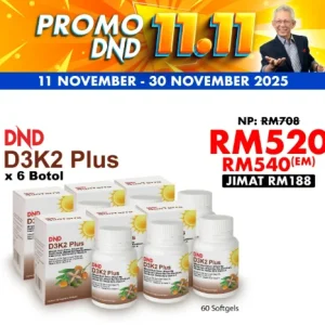 Imej produk DND D3K2 PLUS (60 SOFTGEL) X 6 BOTOL