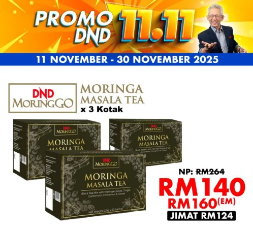 Imej produk DND MORINGGO MORINGA MASALA TEA (20 SACHETS X 2.5g) X 3 boxes