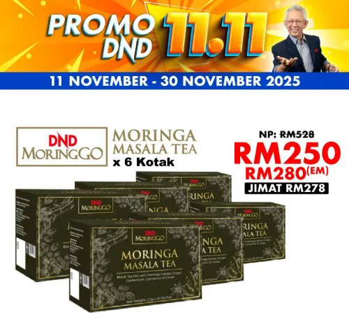 Imej produk DND MORINGGO MORINGA MASALA TEA (20 SACHETS X 2.5g) X 6 KOTAK