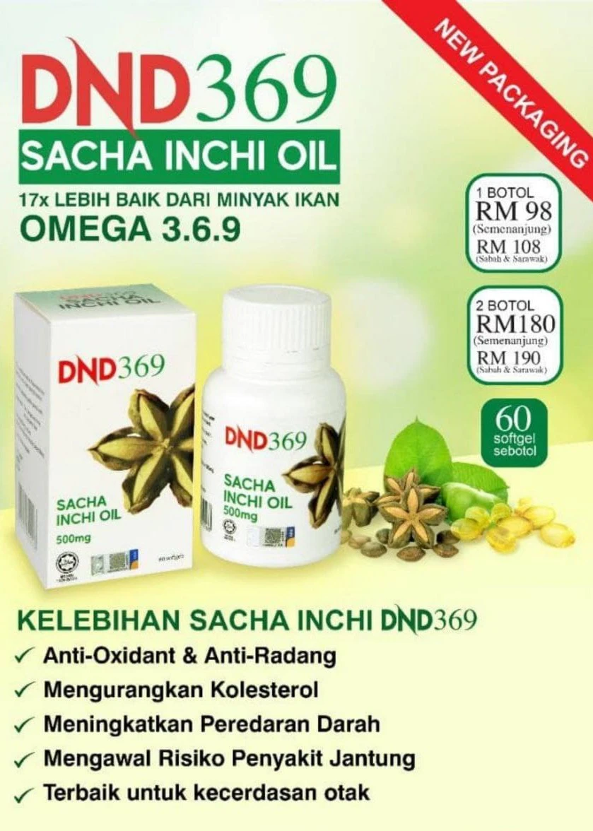 Poster penerangan produk Dnd369 Sacha Inchi Oil