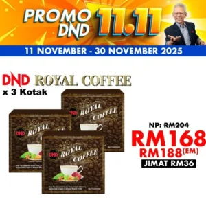 Imej produk DND ROYAL COFFEE (20G X 15 SACHETS) X 3 KOTAK