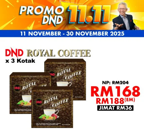 Imej produk DND ROYAL COFFEE (20G X 15 SACHETS) X 3 KOTAK