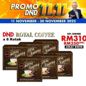 Imej produk DND ROYAL COFFEE (20G X 15 SACHETS) X 6 KOTAK