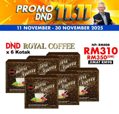 Imej produk DND ROYAL COFFEE (20G X 15 SACHETS) X 6 KOTAK