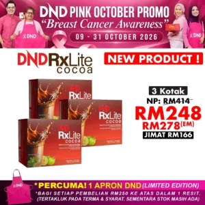 Imej produk DND RXLITE COCOA DRINK (25G X 15 SACHETS) X 3 KOTAK
