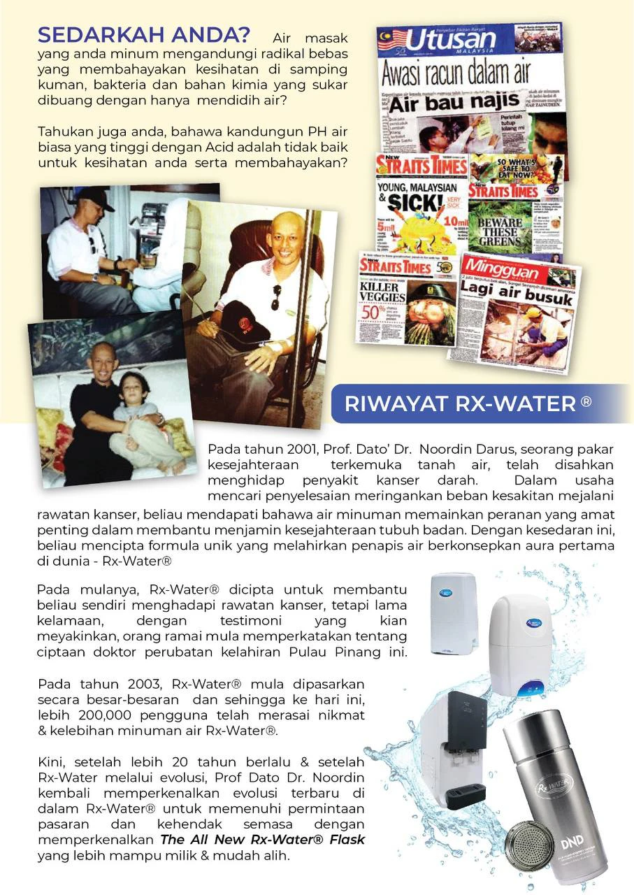 Poster penerangan produk DND Rxwater Portable Flask (flask + Bag) 1