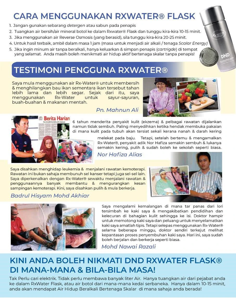 Poster penerangan produk DND Rxwater Portable Flask (flask + Bag) 3