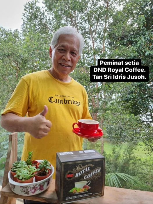 Poster penerangan produk Testimoni Bergambar DND Royal Coffee