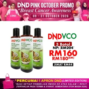 Imej produk DND VCO (MINYAK KELAPA DARA ORGANIK) 150ML X 3 BOTOL