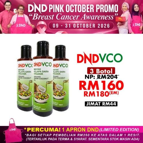 Imej produk DND VCO (MINYAK KELAPA DARA ORGANIK) 150ML X 3 BOTOL