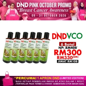 Imej produk DND VCO (MINYAK KELAPA DARA ORGANIK) 150ML X 6 BOTOL