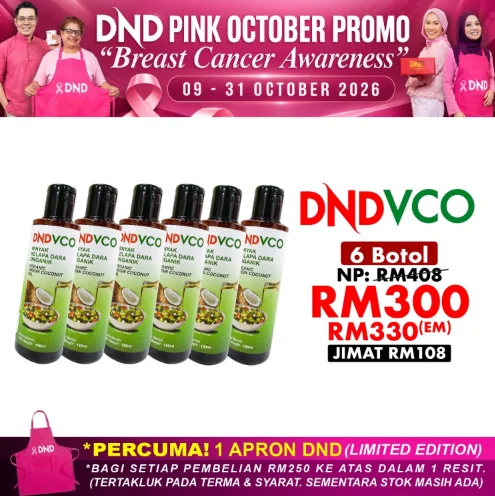 Imej produk DND VCO (MINYAK KELAPA DARA ORGANIK) 150ML X 6 BOTOL