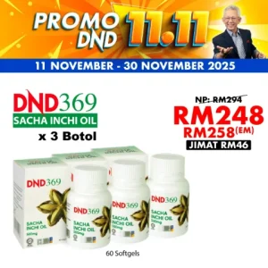 Imej produk DND369 SACHA INCHI OIL (60 VEGE SOFTGEL) X 3 BOTOL