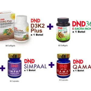 Imej produk PACKAGE KESIHATAN LELAKI: (1 DND E-SIO (60 Softgel) + 1 DND D3K2 PLUS (60 Softgel) + 1 DND SIMPAAL (30 Cap) + 1 DND QAMAS (30 Cap)