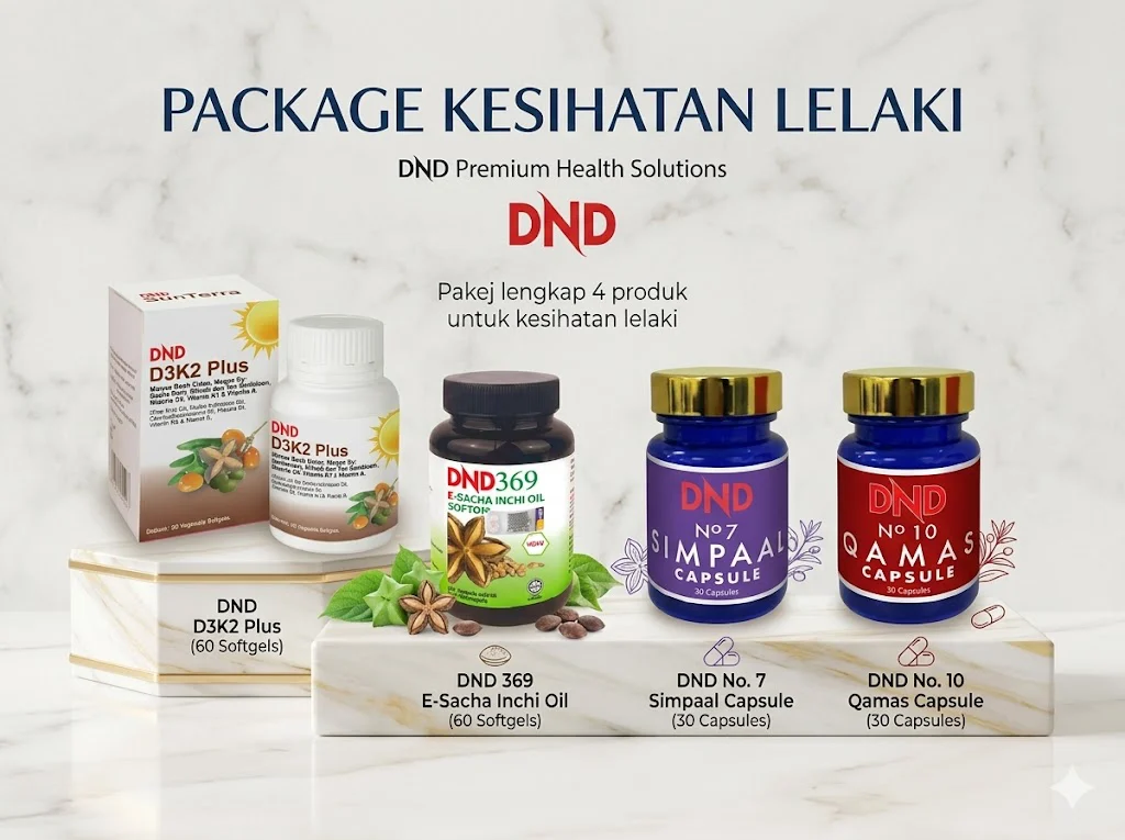 Imej produk PACKAGE KESIHATAN LELAKI (1 DND ESIO + 1 DND D3K2 PLUS + 1 DND SIMPAAL + 1 DND QAMAS)