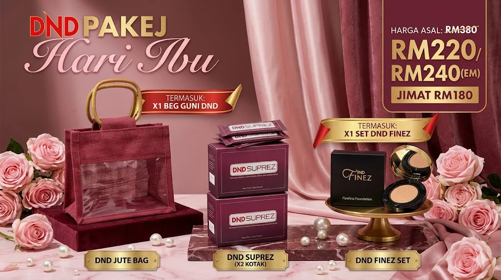 Imej produk PAKEJ HARI IBU (PAKEJ B – 2 DND SUPREZ + FREE 1 JUTE BAG + 1 DND FINEZ