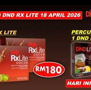 Imej produk PROMO DND RXLITE COCOA DRINK (25G X 15 SACHETS) X 2 BOXES + FREE 1 BOX DND LITE (15 SACHETS X 5G)